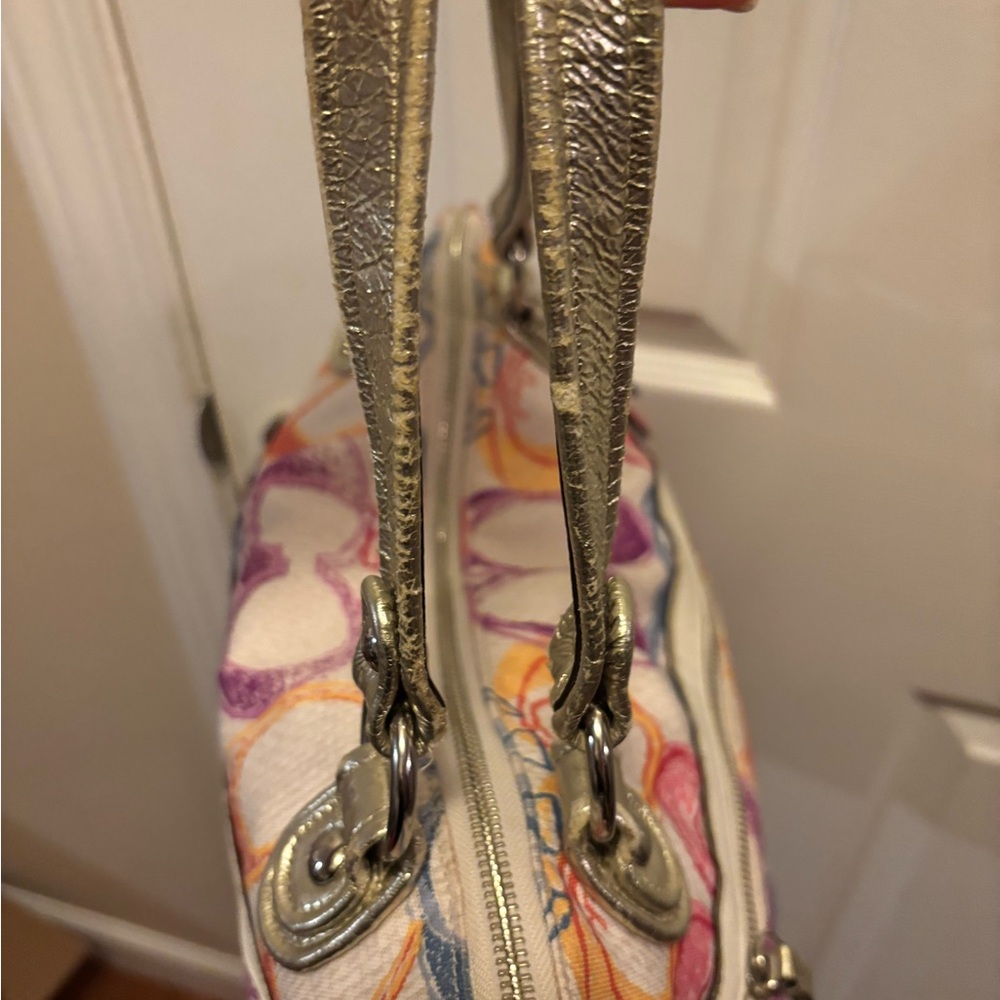 Coach Poppy 2011 (19023) Dream Signature C Large Colorful Metallic Tote in EUC - Picture 8 of 14
